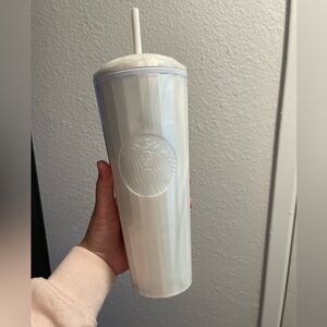 Starbucks Venti Pearl White Tumbler with Straw